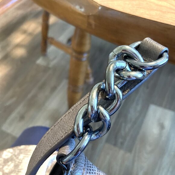 Simply Vera Wang Beige, Brown Snakeskin Shoulder Hobo Bag - Picture 7 of 9